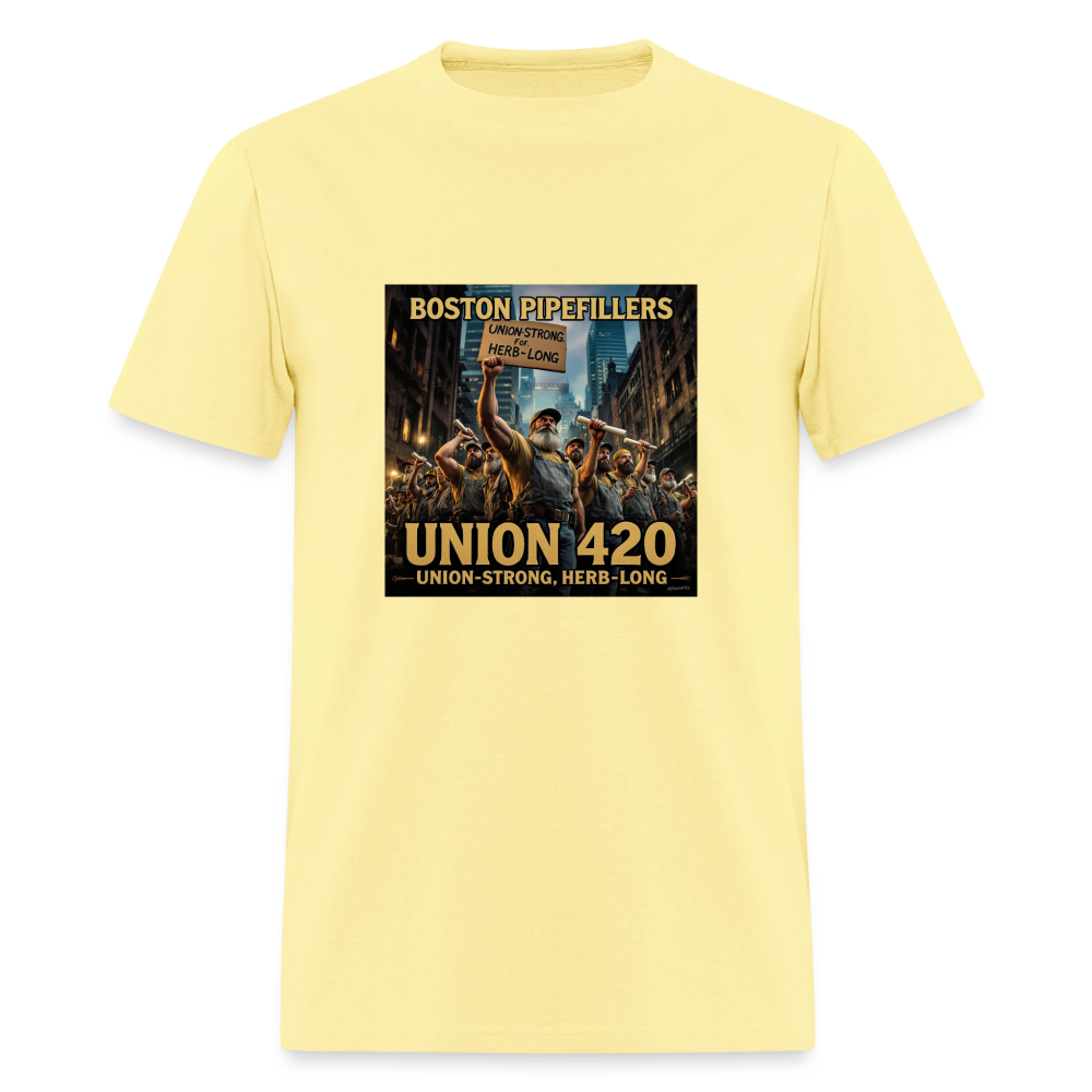 NEW ENGLAND PIPEFILLERS UNION 420 Men's T-Shirt - cornsilk