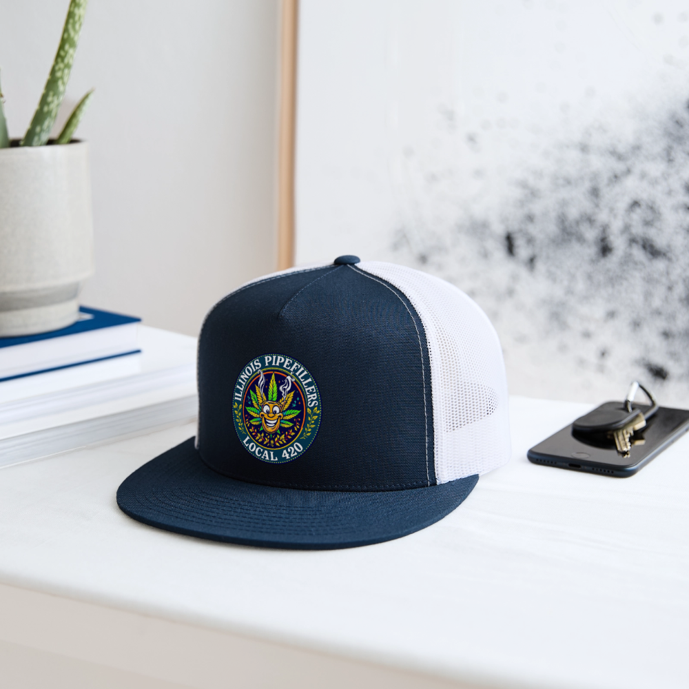 ILLINOIS PIPEFILLERS LOCAL 420 Trucker Hat - navy/white