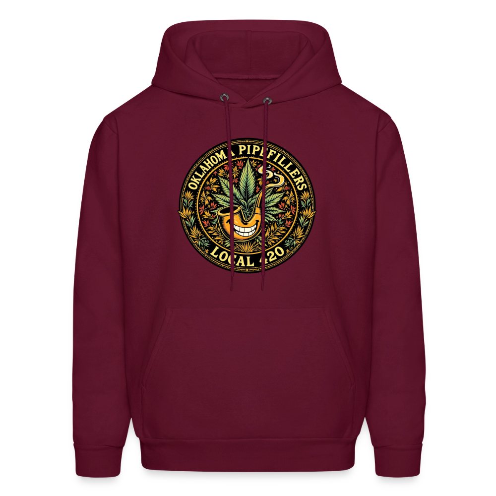 OKLAHOMA PIPEFILLERS LOCAL 420  F/B DESIGNS Men's Hoodie - burgundy