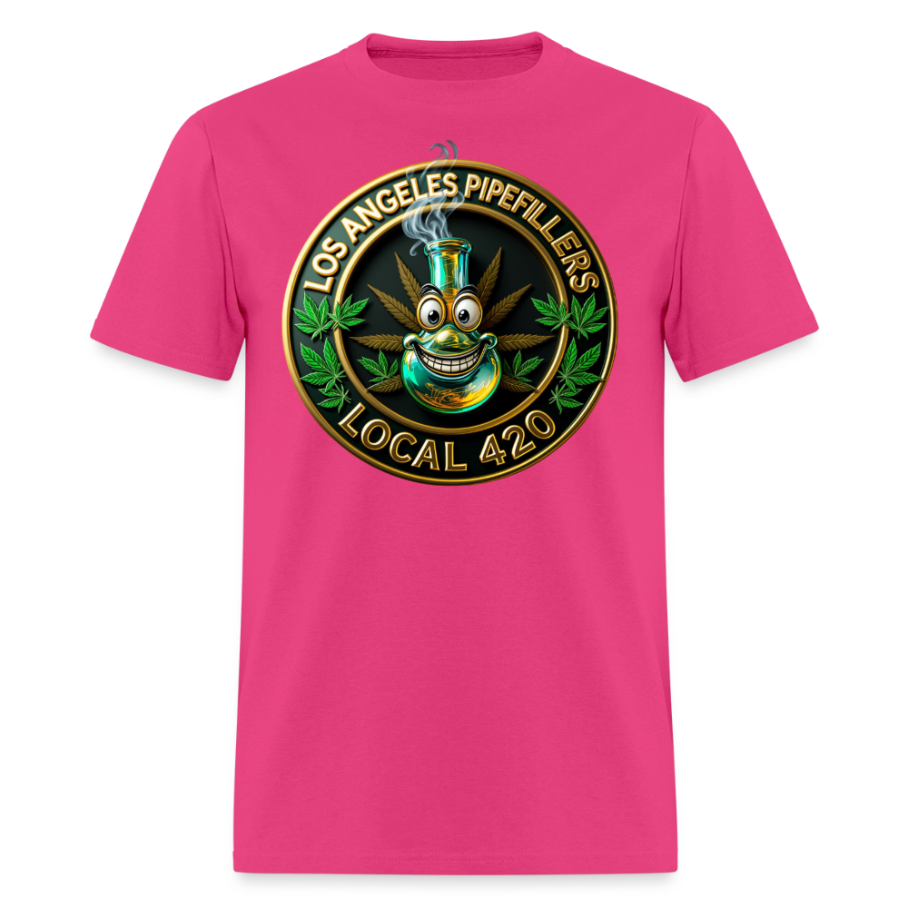 LOS ANGELES PIPEFILLERS LOCAL 420 F/B DESIGNS Men's T-Shirt - fuchsia