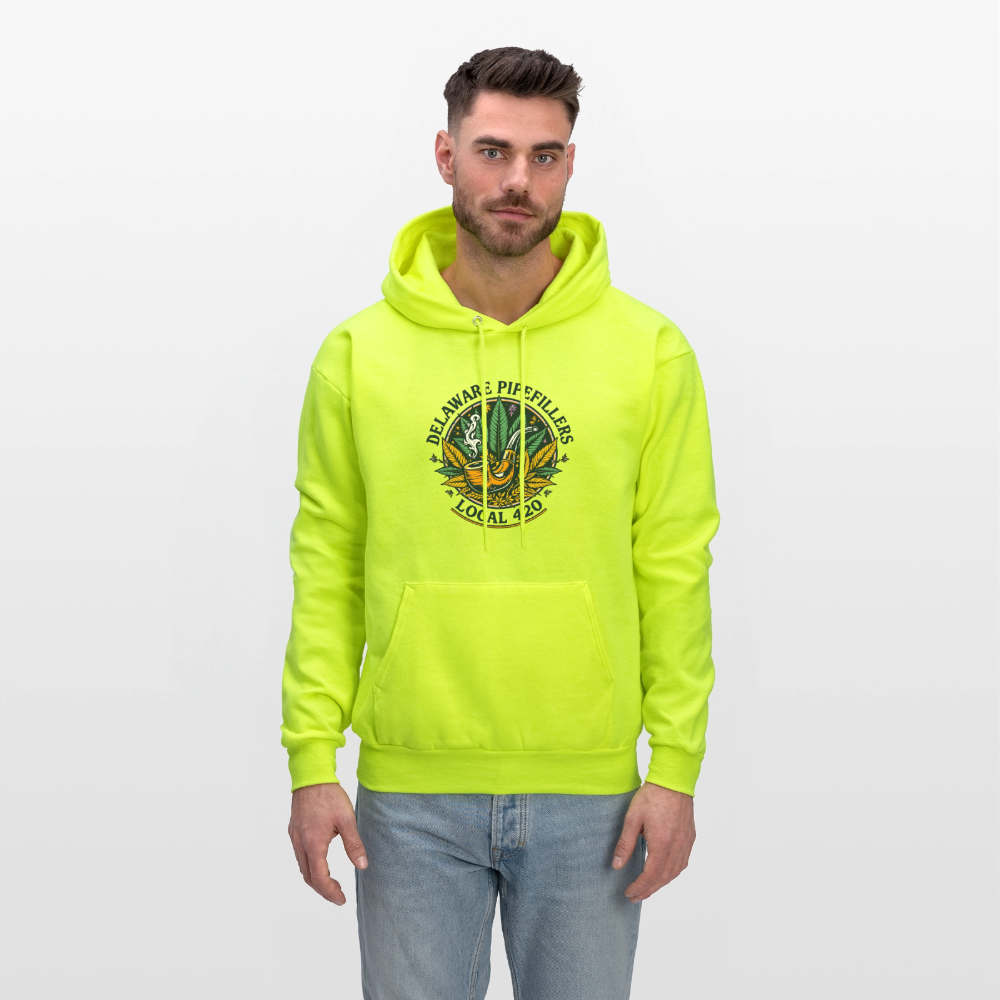 DELAWARE PIPEFILLERS LOCAL 420 Men's Hoodie - safety green