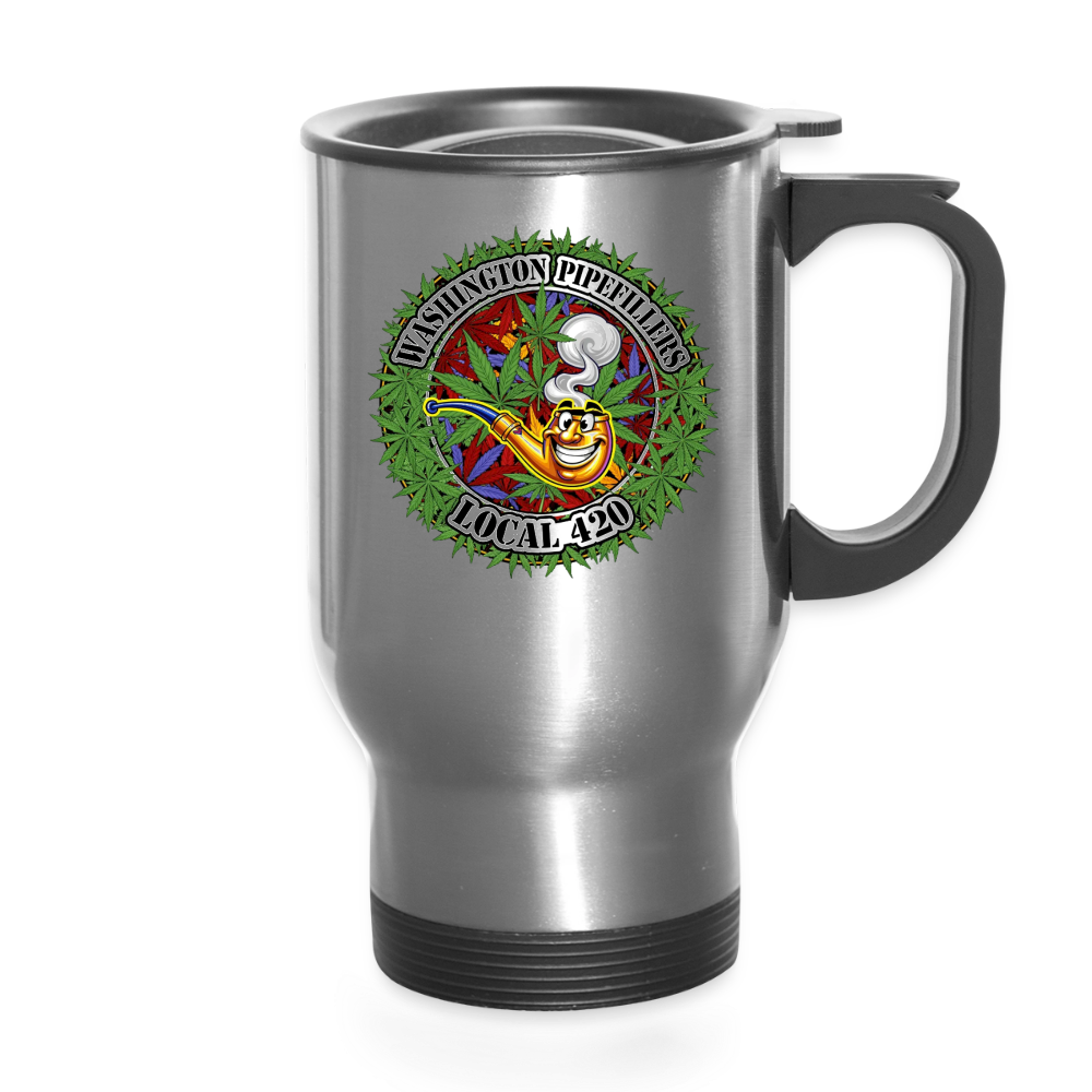 WASHINGTON PIPEFILLERS LOCAL 420 14oz Stainless Steel Travel Mug - silver