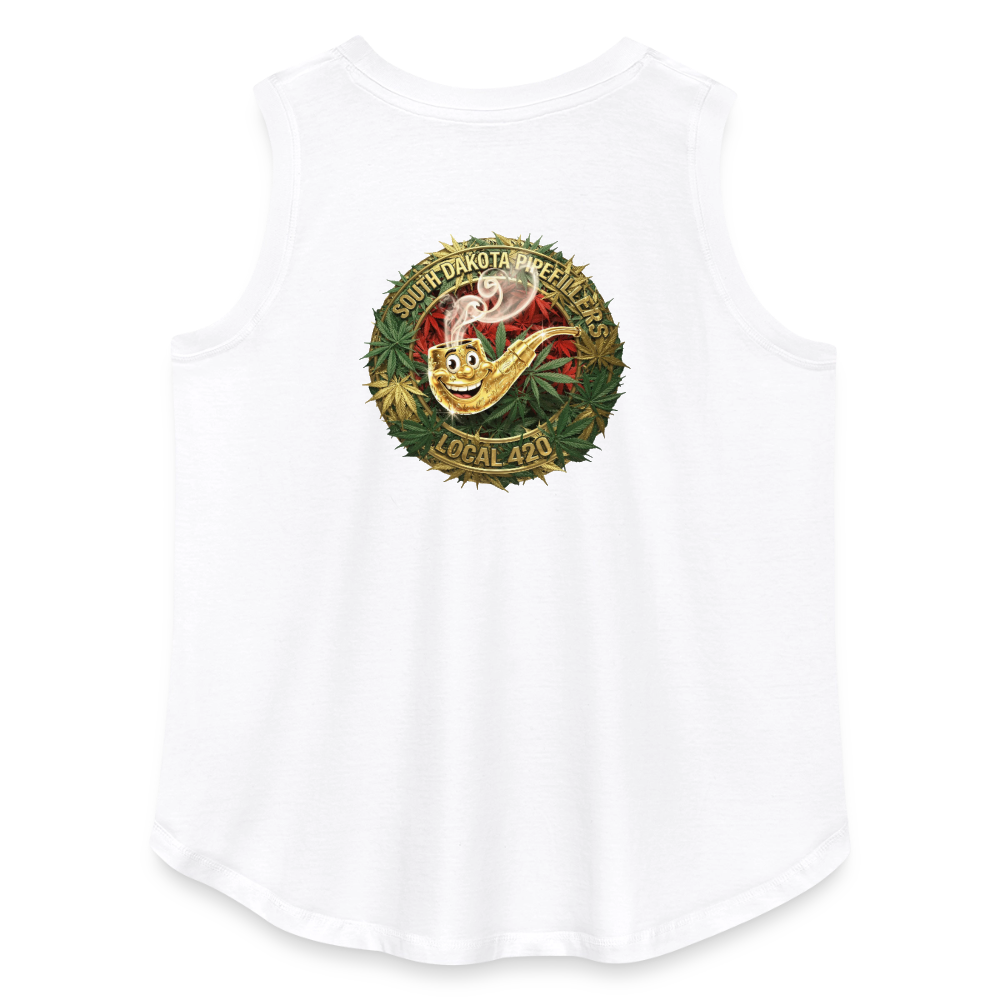 SOUTH DAKOTA PIPEFILLERS LOCAL 420  F/B DESIGN Women's Curvy Relaxed Tank Top - white
