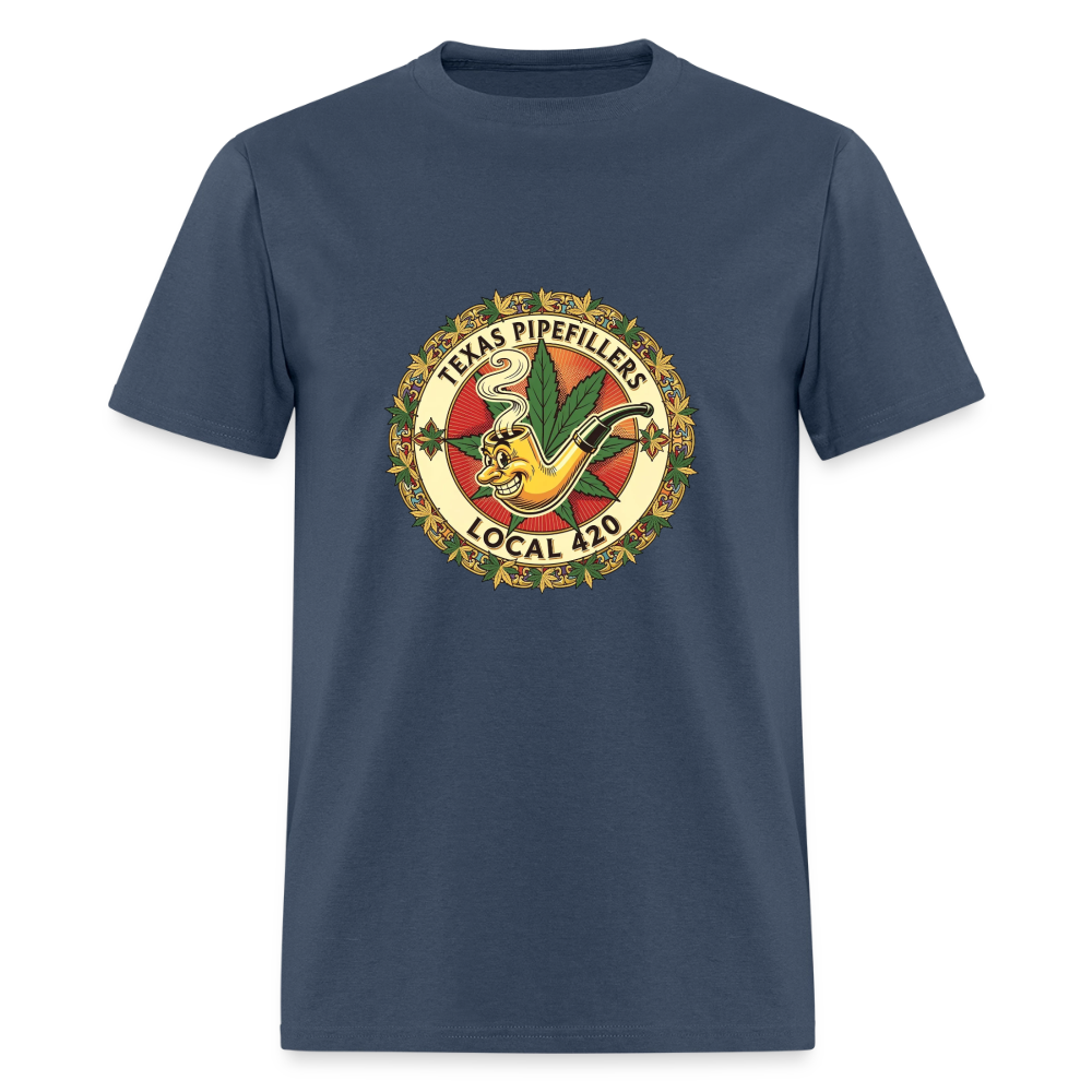 TEXAS PIPEFILLERS LOCAL 420 Men's T-Shirt -  blue dusk
