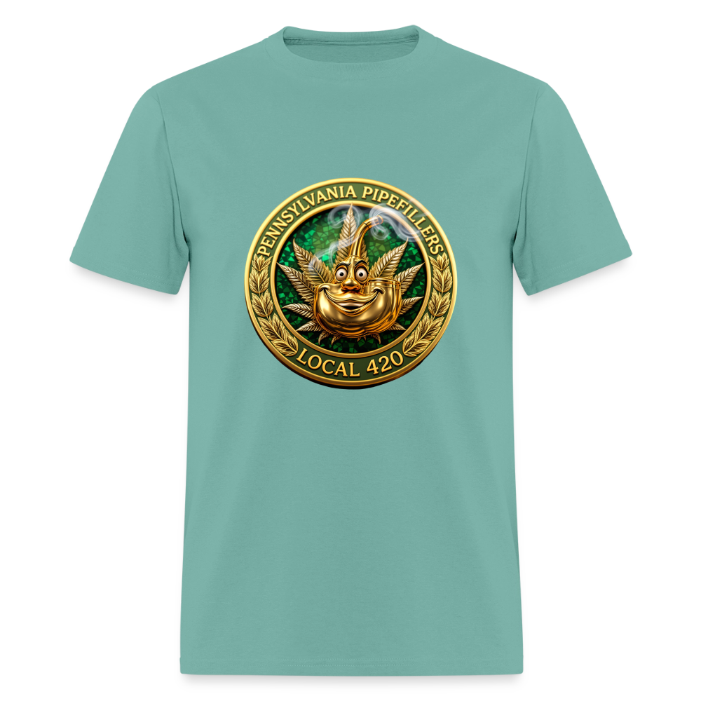 PENNSYLVANIA PIPEFILLERS LOCAL 420 F/B DESIGNS Men's T-Shirt - aquatic