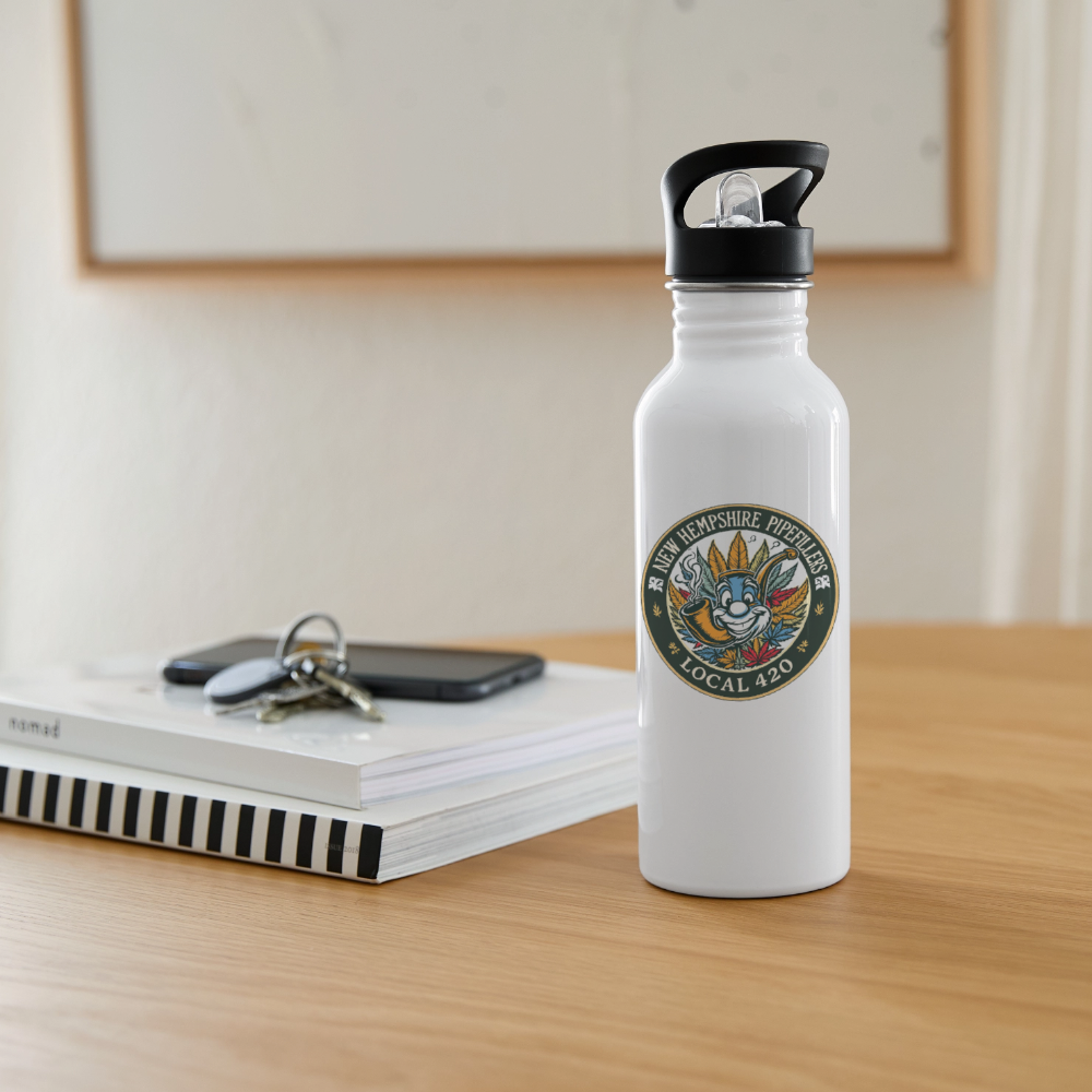NEW HEMPSHIRE PIPEFILLERS LOCAL 420 Water Bottle - white