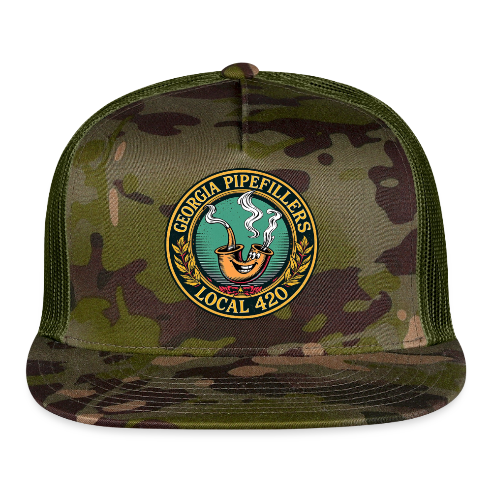 GEORGIA PIPEFILLERS LOCAL 420 Trucker Hat - MultiCam\green