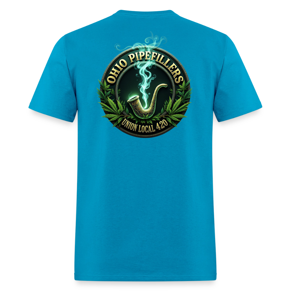 OHIO PIPEFILLERS UNION LOCAL 420 F/B DESIGNS Men's T-Shirt - turquoise