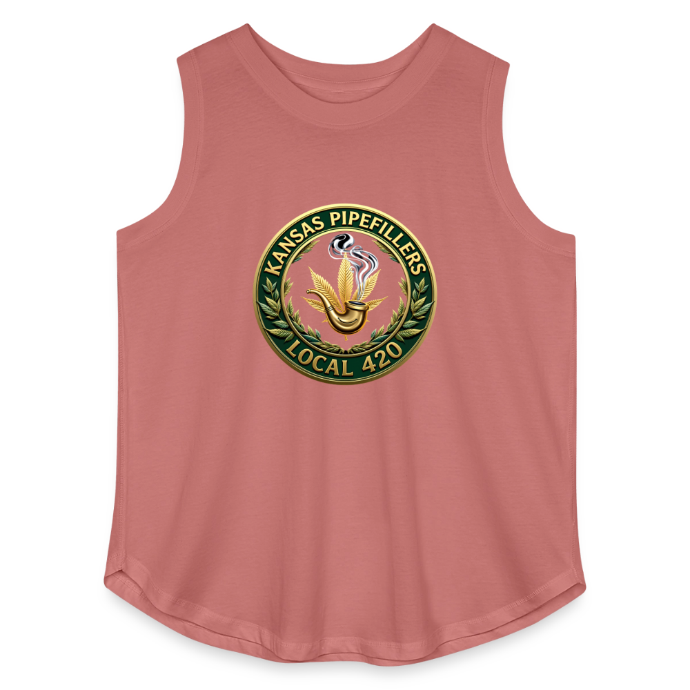 KANSAS PIPEFILLERS LOCAL 420 F/B DESIGNS Women's Curvy Relaxed Tank Top - mauve