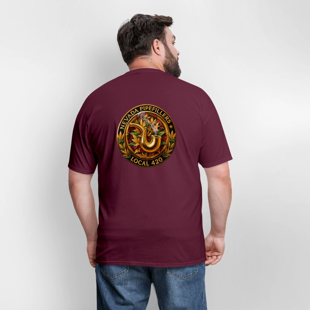 NEVADA PIPEFILLERS LOCAL 420 F/B DESIGN Men's T-Shirt - burgundy