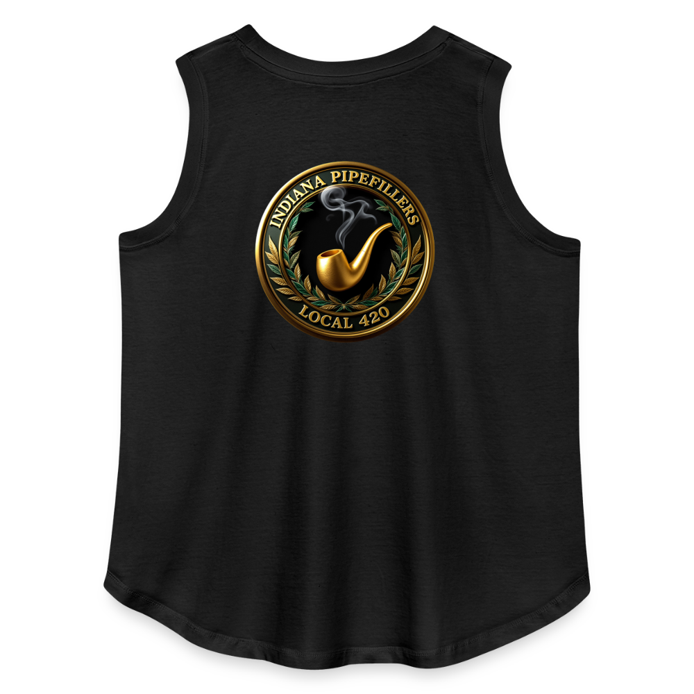 INDIANA PIPEFILLERS LOCAL 420 F/B DESIGN Women's Curvy Relaxed Tank Top - black