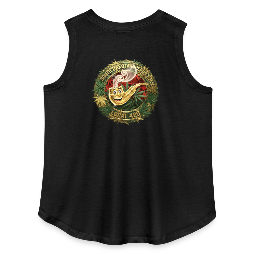 SOUTH DAKOTA PIPEFILLERS LOCAL 420  F/B DESIGN Women's Curvy Relaxed Tank Top - black