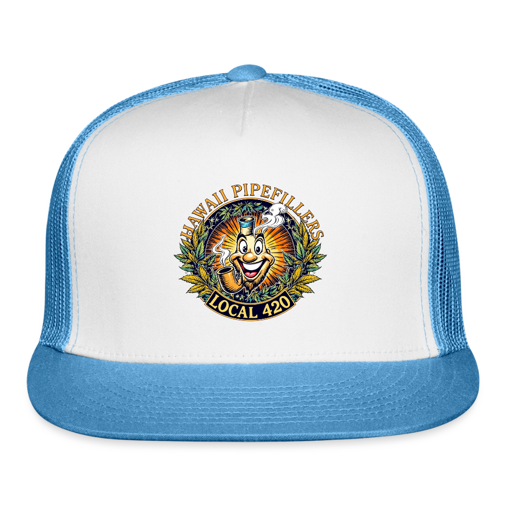 HAWAII PIPEFILLERS LOCAL 420 Trucker Hat - white/blue