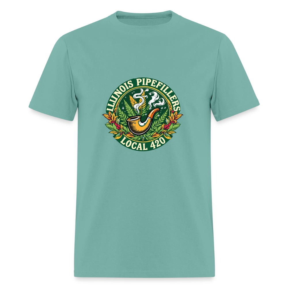 ILLINOIS PIPEFILLERS LOCAL 420 F/B DESIGN Men's T-Shirt - aquatic