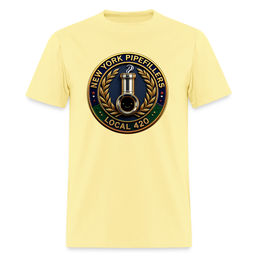 NEW YORK PIPEFILLERS LOCAL 420 F/B DESIGNS Men's T-Shirt - cornsilk