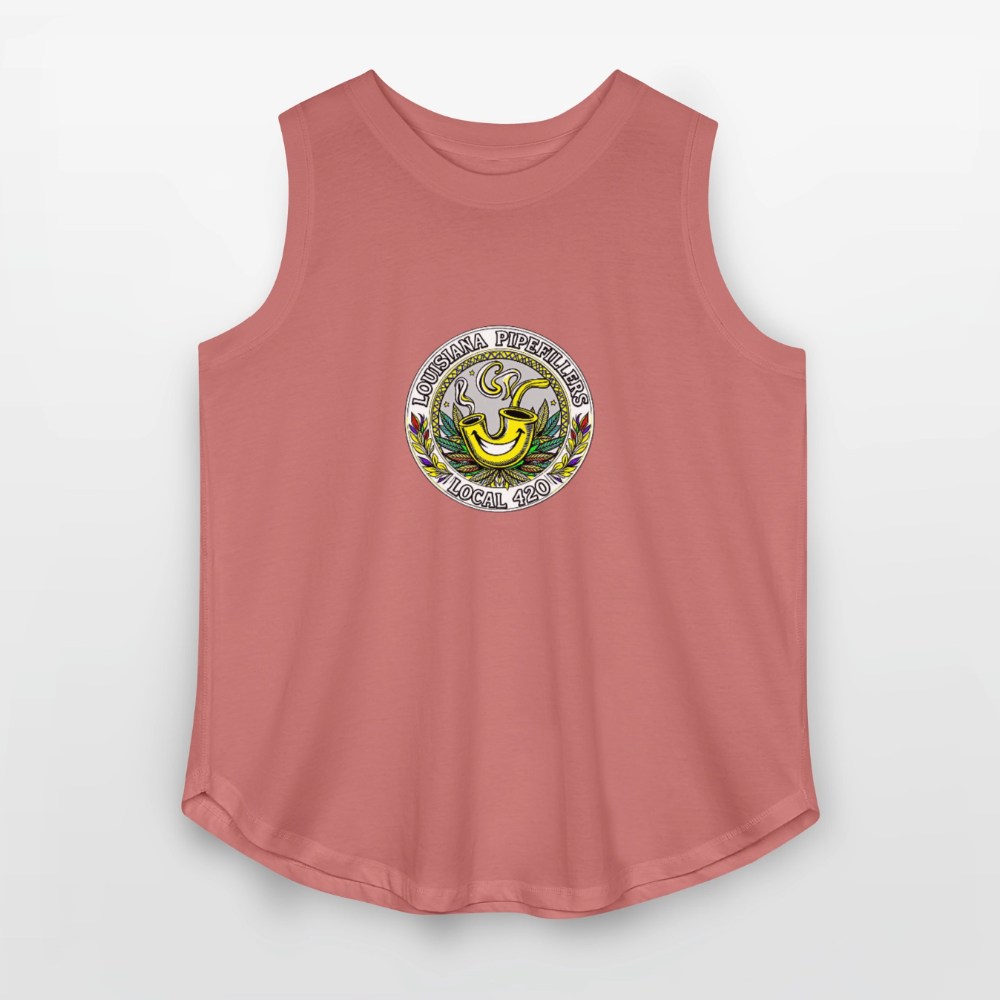 LOUISIANA PIPEFILLERS LOCAL 420 Women's Curvy Relaxed Tank Top - mauve