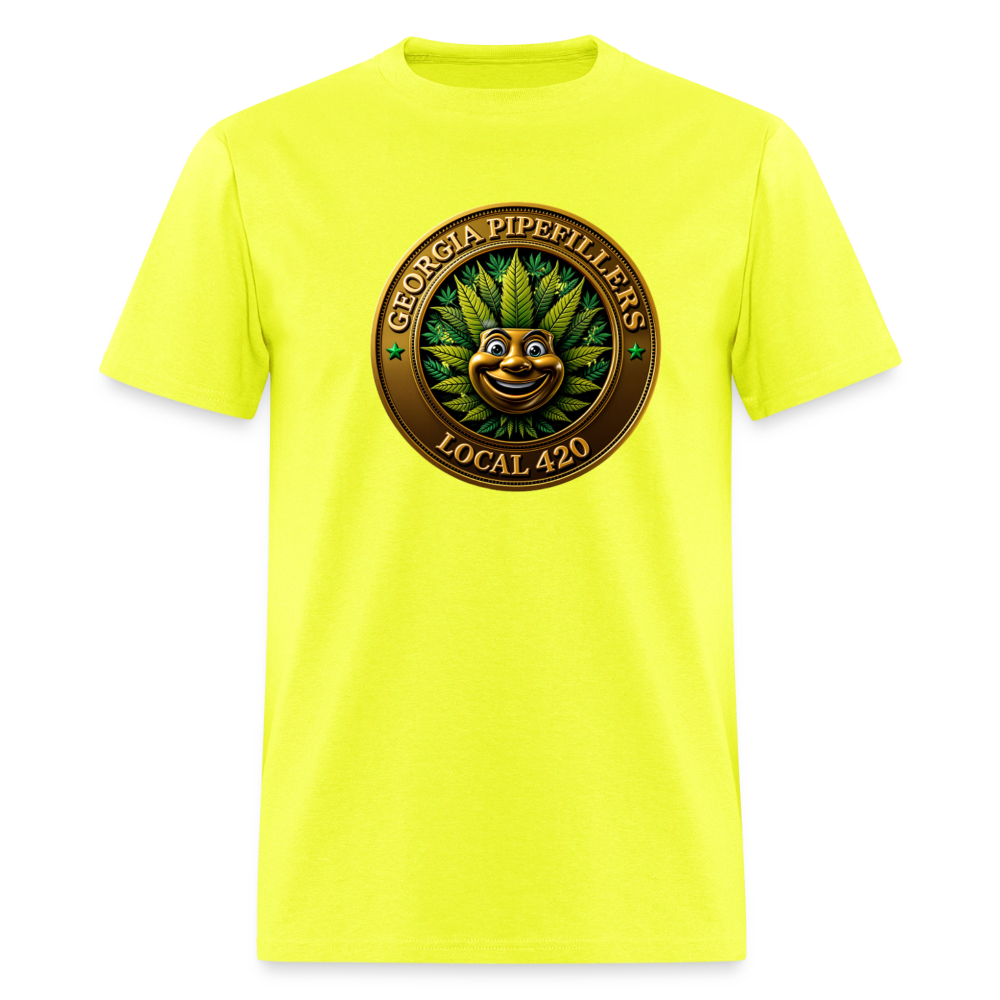 GEORGIA PIPEFILLERS LOCAL 420 F/B DESIGN  Men's T-Shirt - safety green