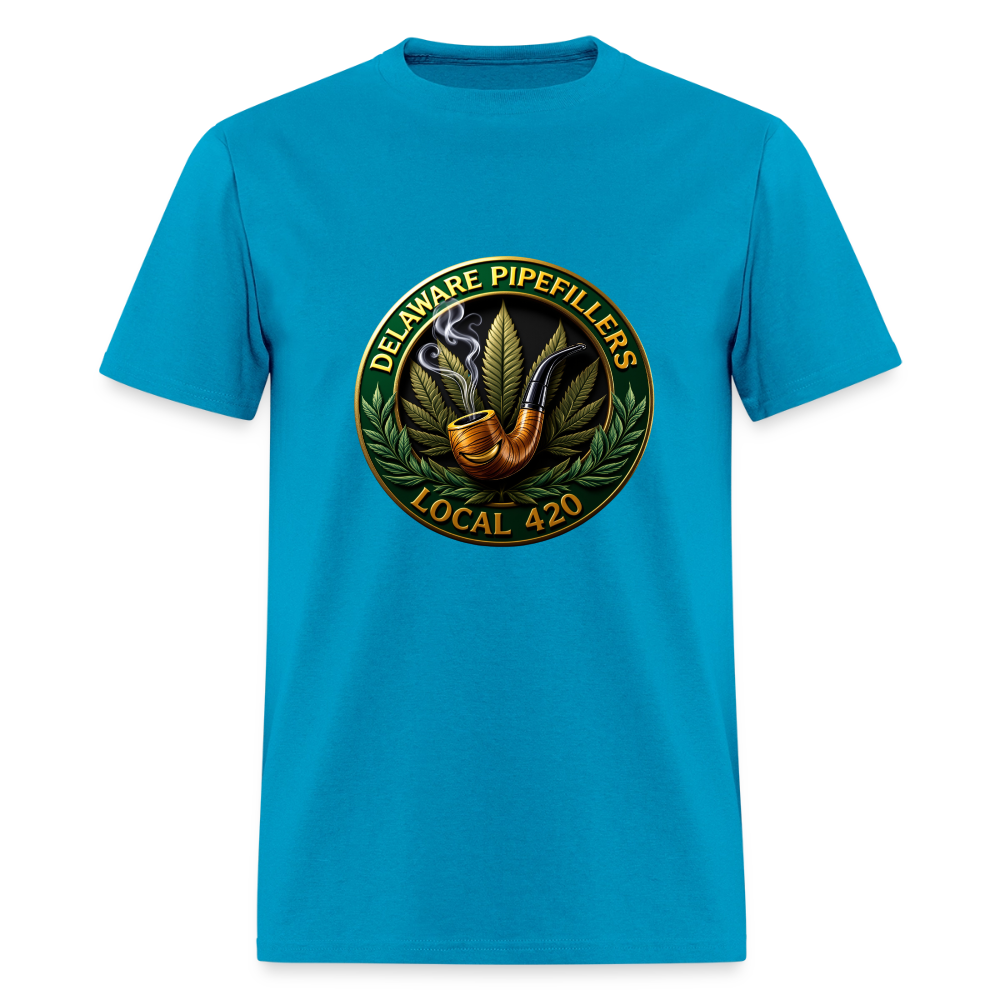 DELAWARE  PIPEFILLERS LOCAL 420 Men's T-Shirt - turquoise