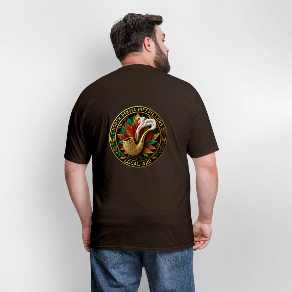 NORTH DAKOTA PIPEFILLERS LOCAL 420 F/B DESIGNS Men's T-Shirt - brown