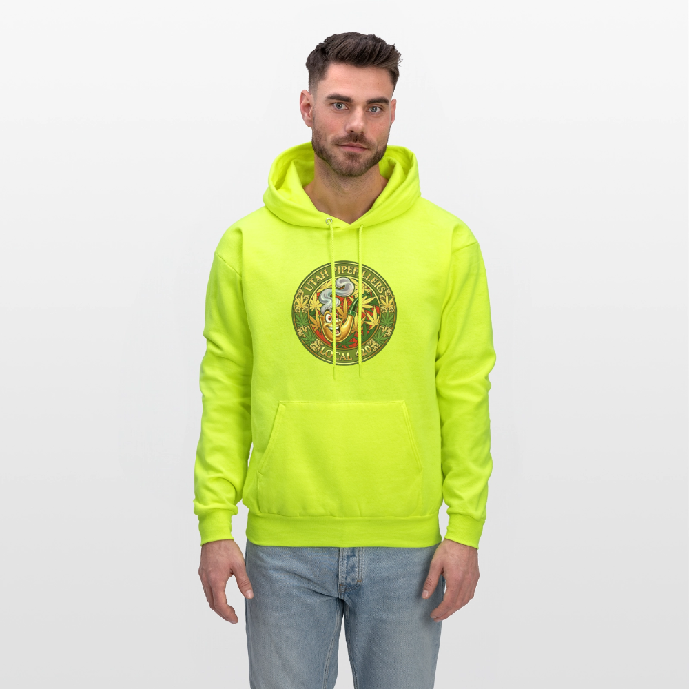 UTAH PIPEFILLERS LOCAL 420 Men's Hoodie - safety green