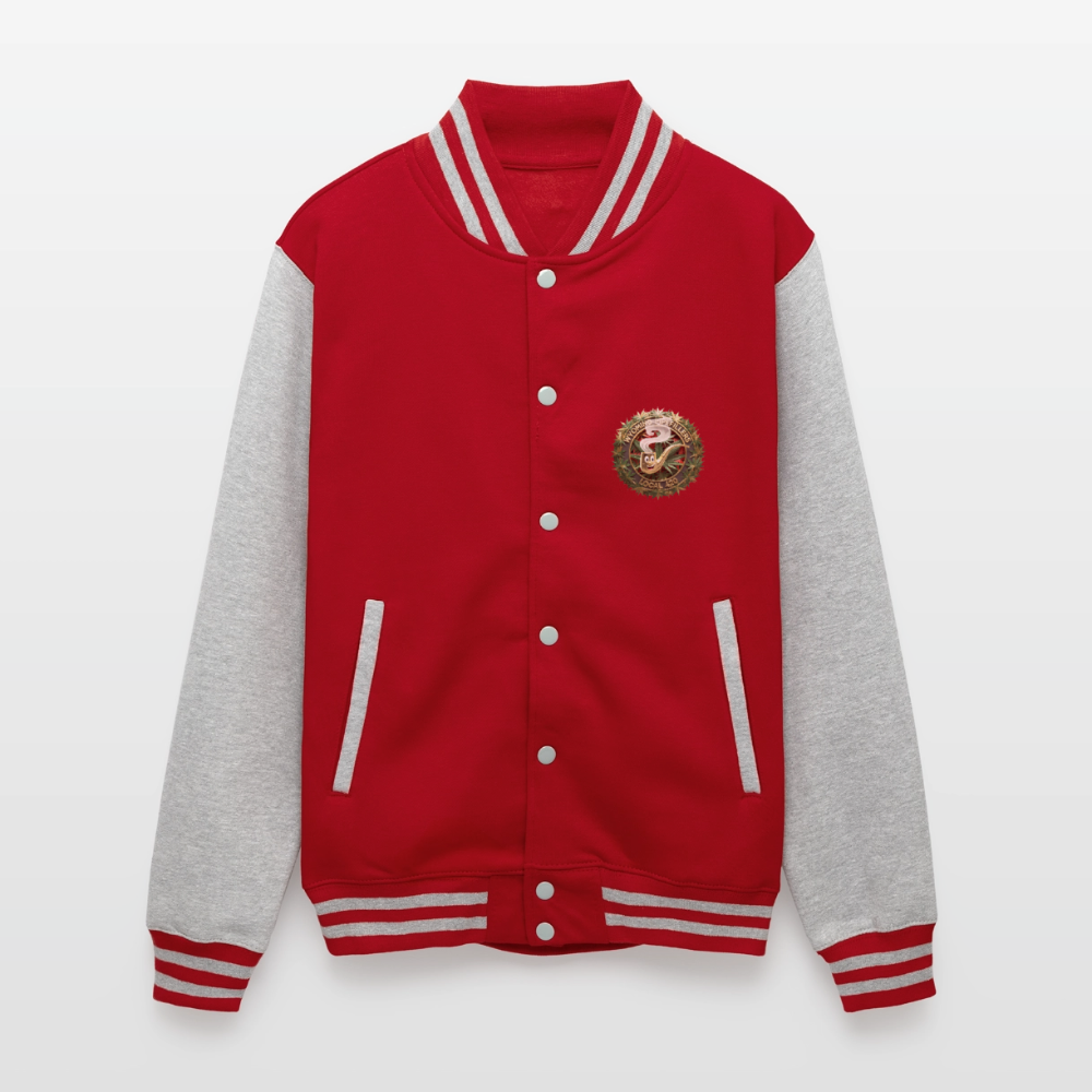 WYOMING PIPEFILLERS LOCAL 420 / 4 EMBLEM Unisex College Sweat Jacket - red/heather grey