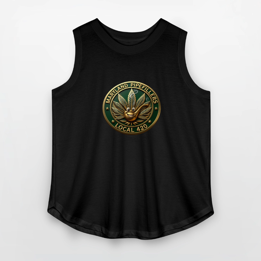 MARYLAND PIPEFILLERS LOCAL 420 Women's Curvy Relaxed Tank Top - black