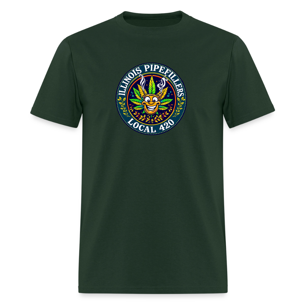 ILLINOIS PIPEFILLERS LOCAL 420 Men's T-Shirt - forest green