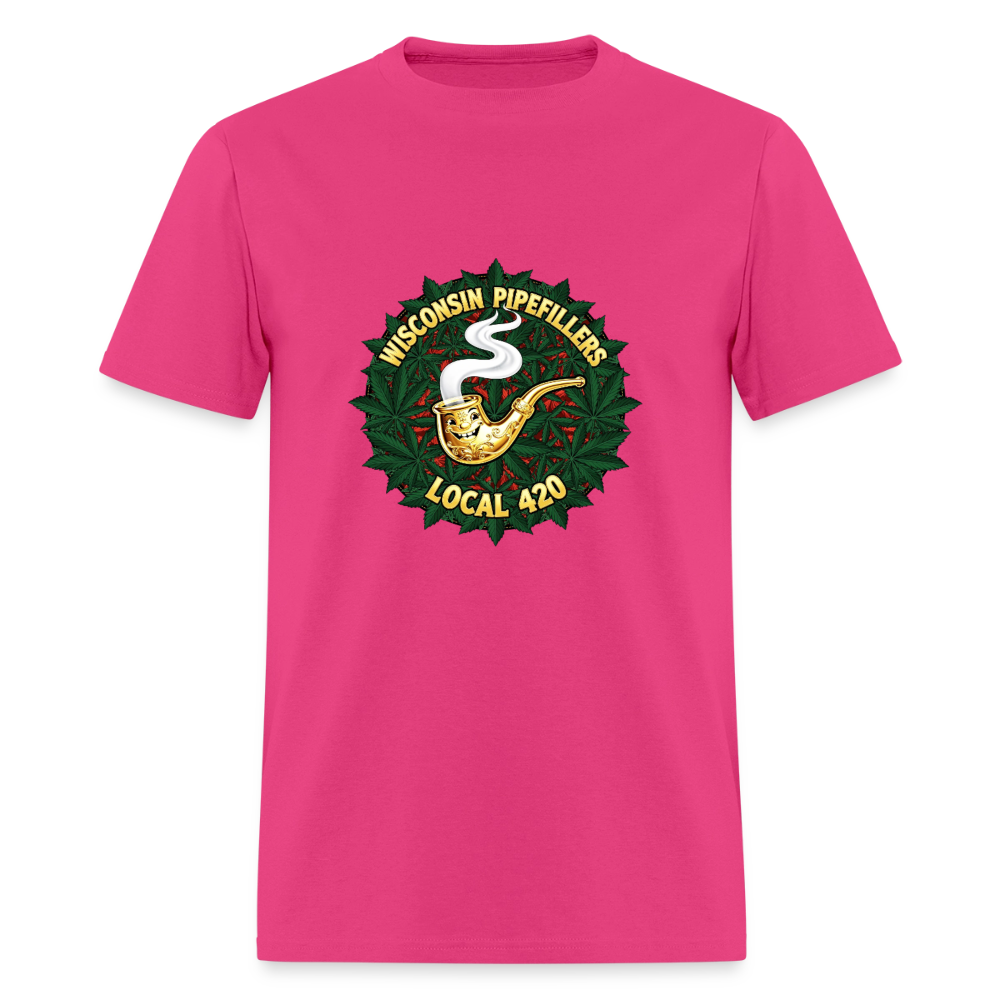 WISCONSIN PIPEFILLERS LOCAL 420 Men's T-Shirt - fuchsia