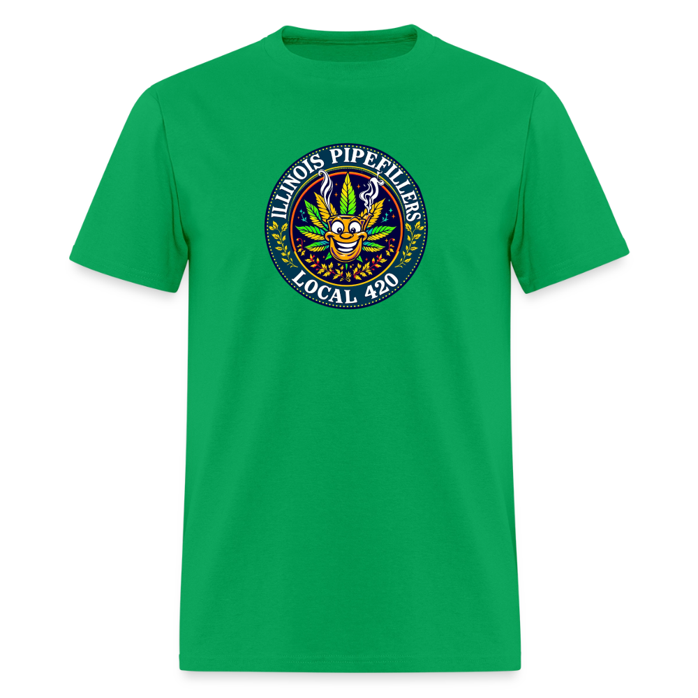 ILLINOIS PIPEFILLERS LOCAL 420 Men's T-Shirt - bright green