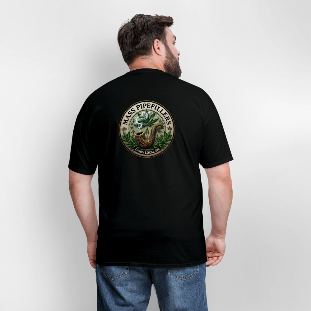 MASS PIPEFILLERS LOCAL 420 2 EMBLEM Men's T-Shirt - black