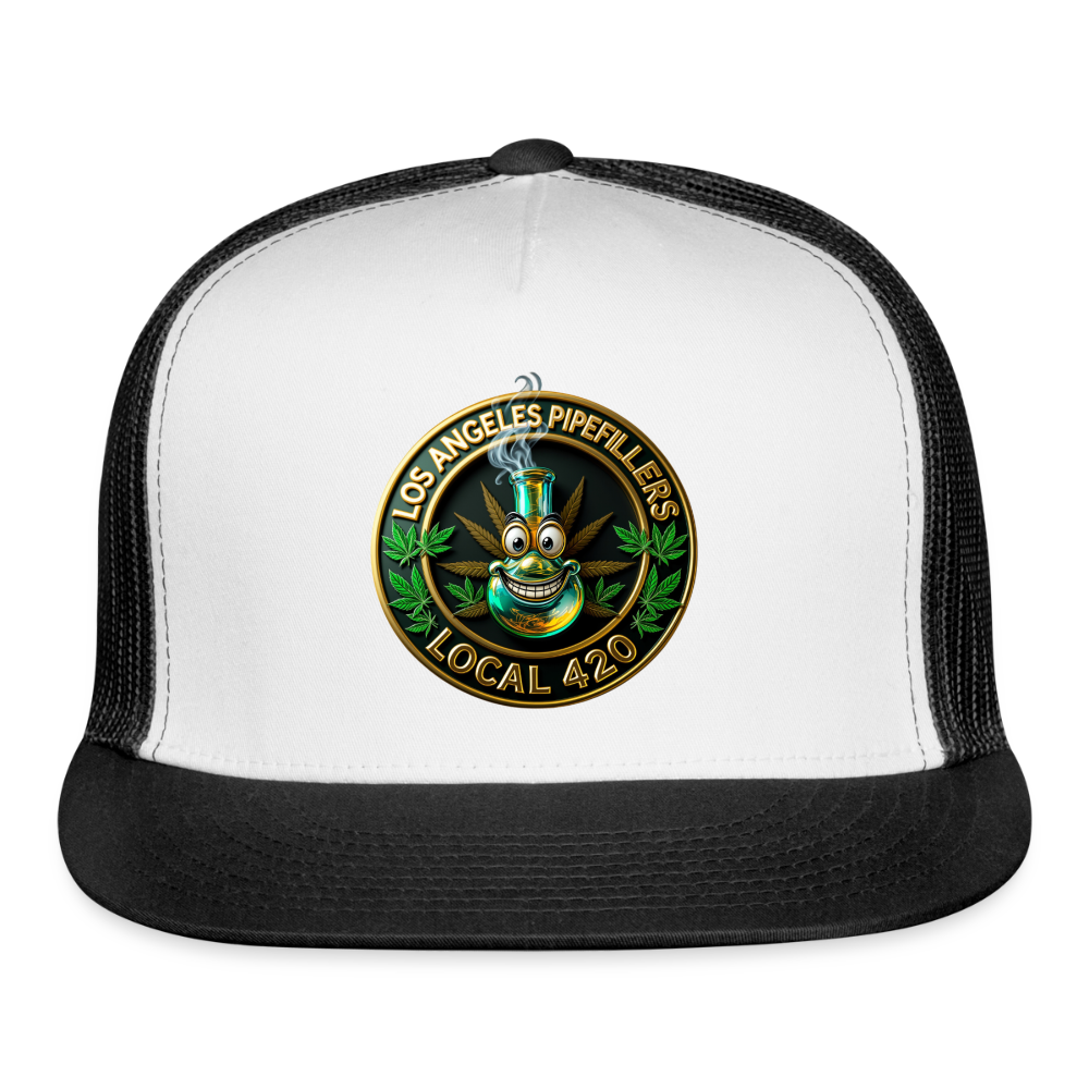 LOS ANGELES PIPEFILLERS LOCAL 420 Trucker Hat - white/black