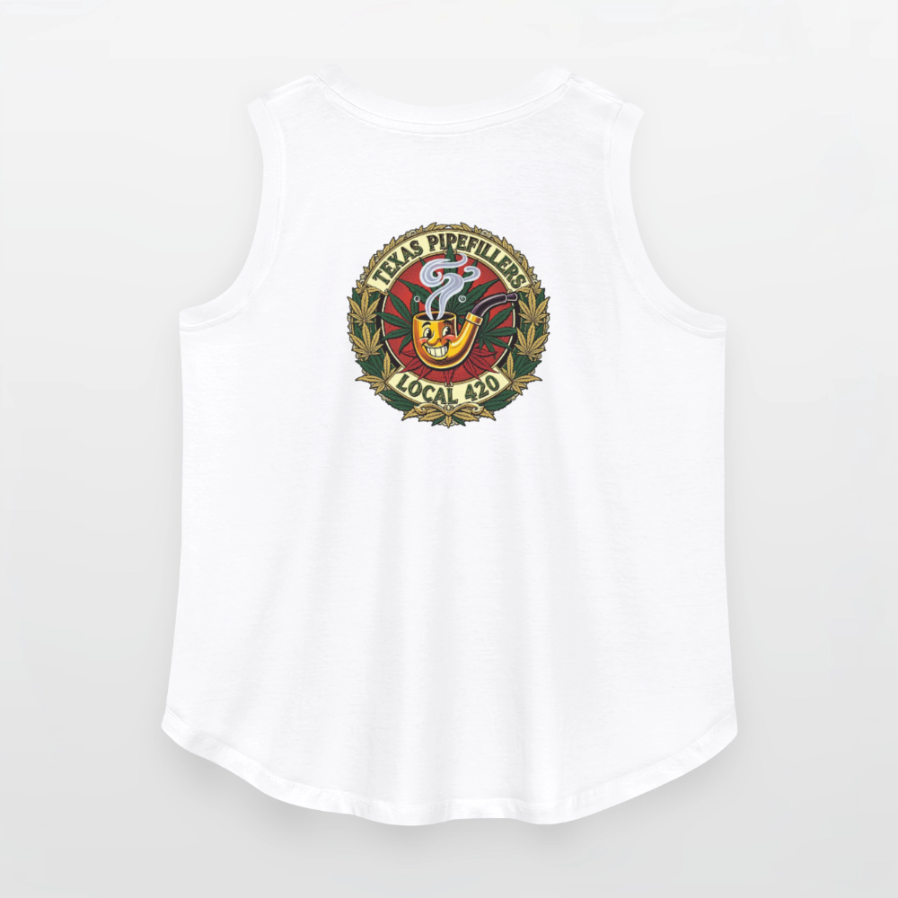 TEXAS PIPEFILLERS LOCAL 420 F.B DESIGN Women's Curvy Relaxed Tank Top - white