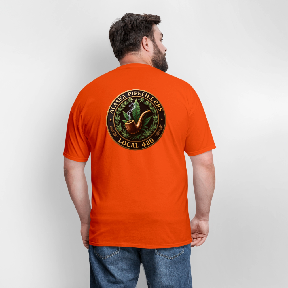 ALASKA PIPEFILLERS LOCAL 420 F/B DESIGN Men's T-Shirt - orange
