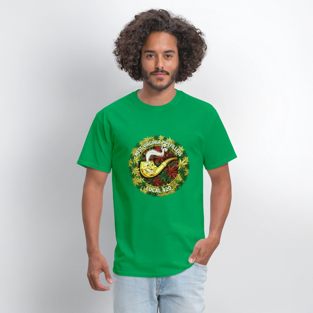 WEST VIRGINIA PIPIEFILLERS LOCAL 420 Men's T-Shirt - bright green