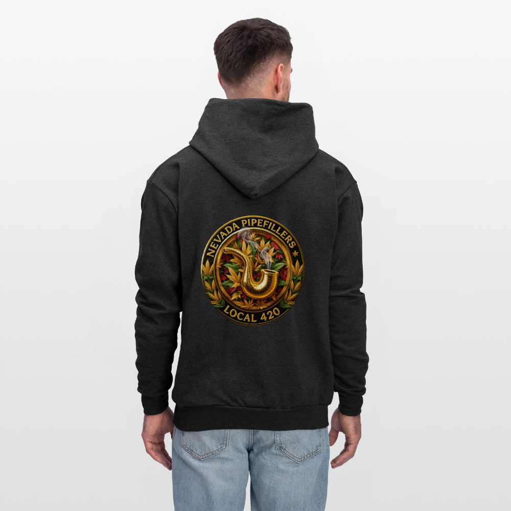 NEVADA PIPEFILLERS LOCAL 420  F/B DESIGN Men's Hoodie - charcoal grey