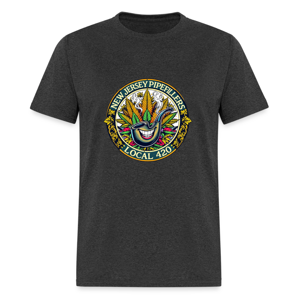 NEW JERSEY PIPEFILLERS LOCAL 420  Men's T-Shirt - heather black