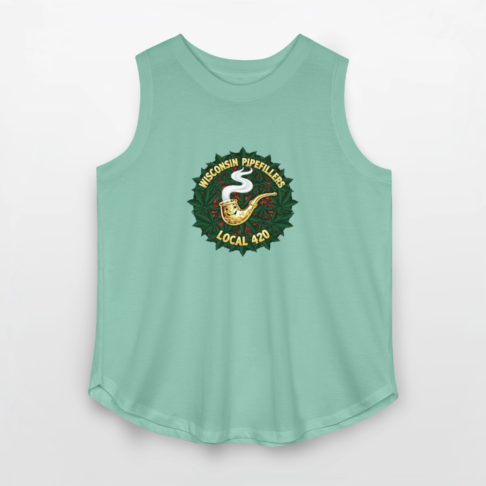 WISCONSIN PIPEFILLERS LOCAL 420 Women's Curvy Relaxed Tank Top - saltwater