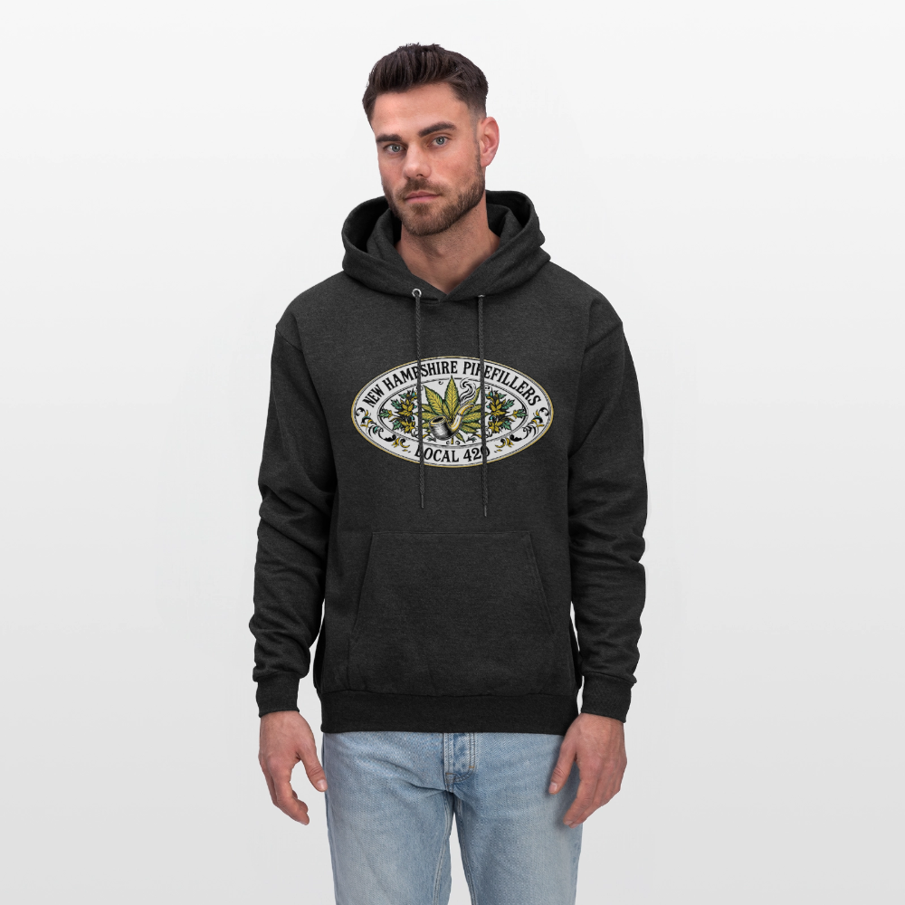 NEW HAMPSHIRE PIPEFILLERS LOCAL 420 2 EMBLEM Men's Hoodie - charcoal grey