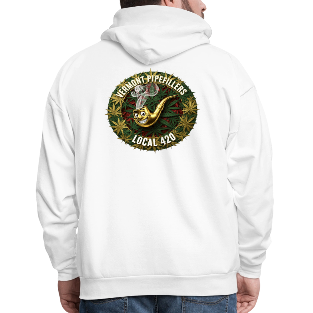 VERMONT PIPEFILLERS LOCAL 420  F/B DESIGN Men's  Hoodie - white