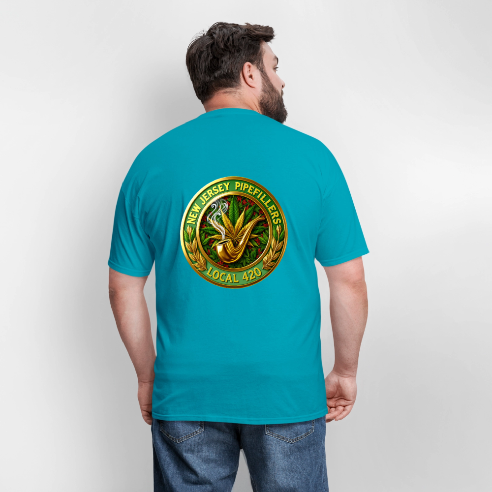 NEW JERSEY PIPEFILLERS LOCAL 420 F/B DESIGN Men's T-Shirt - turquoise
