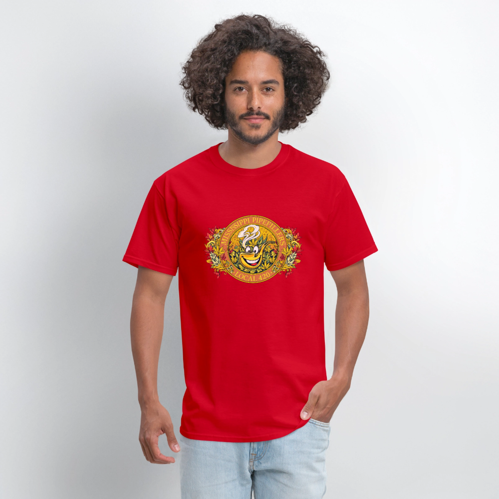 MISSISSIPPI PIPEFILLERS LOCAL 420 F/B DESIGNS Men's T-Shirt - red