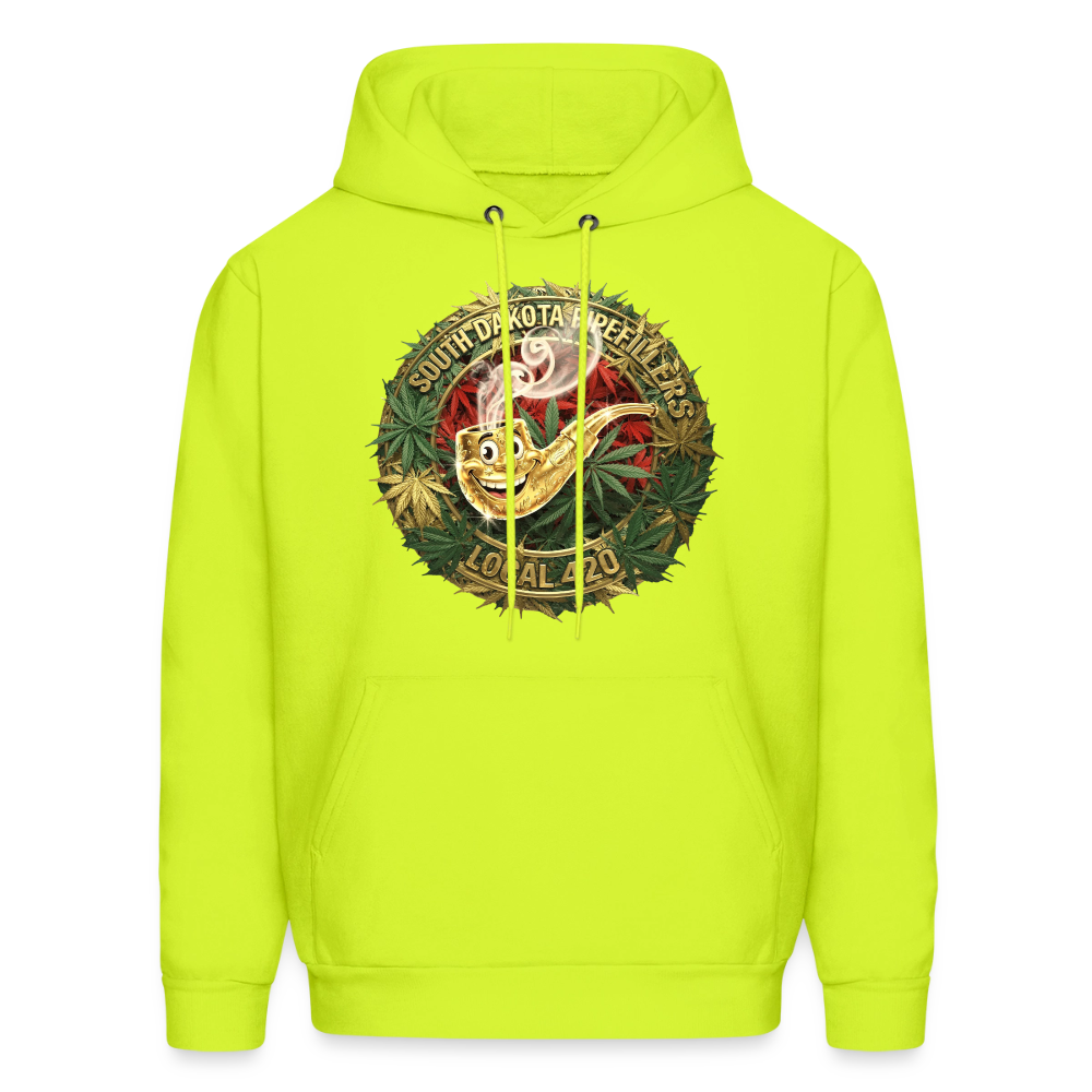 SOUTH DAKOTA PIPEFILLERS LOCAL 420  F/B DESIGN Men's Hoodie - safety green
