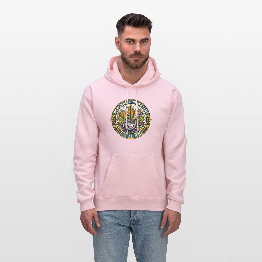 NEW JERSEY PIPEFILLERS LOCAL 420 F/B DESIGN Men's Hoodie - pale pink
