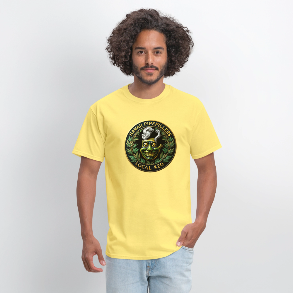 HAWAII PIPEFILLERS LOCAL 420 F/B DESIGN  Men's T-Shirt - cornsilk
