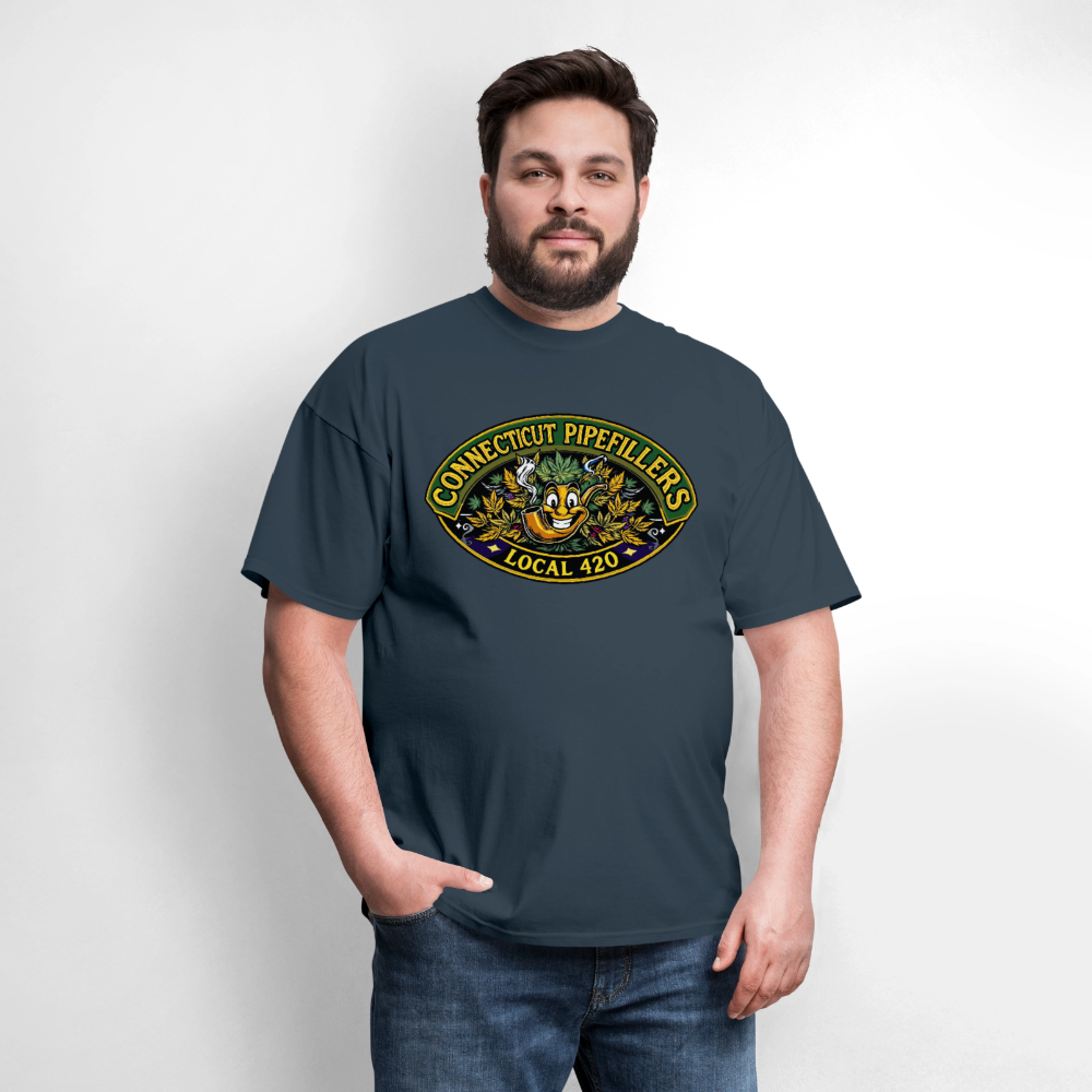CONNECTICUT PIPEFILLERD LOCAL 420 F/B DESIGN Men's T-Shirt -  blue dusk