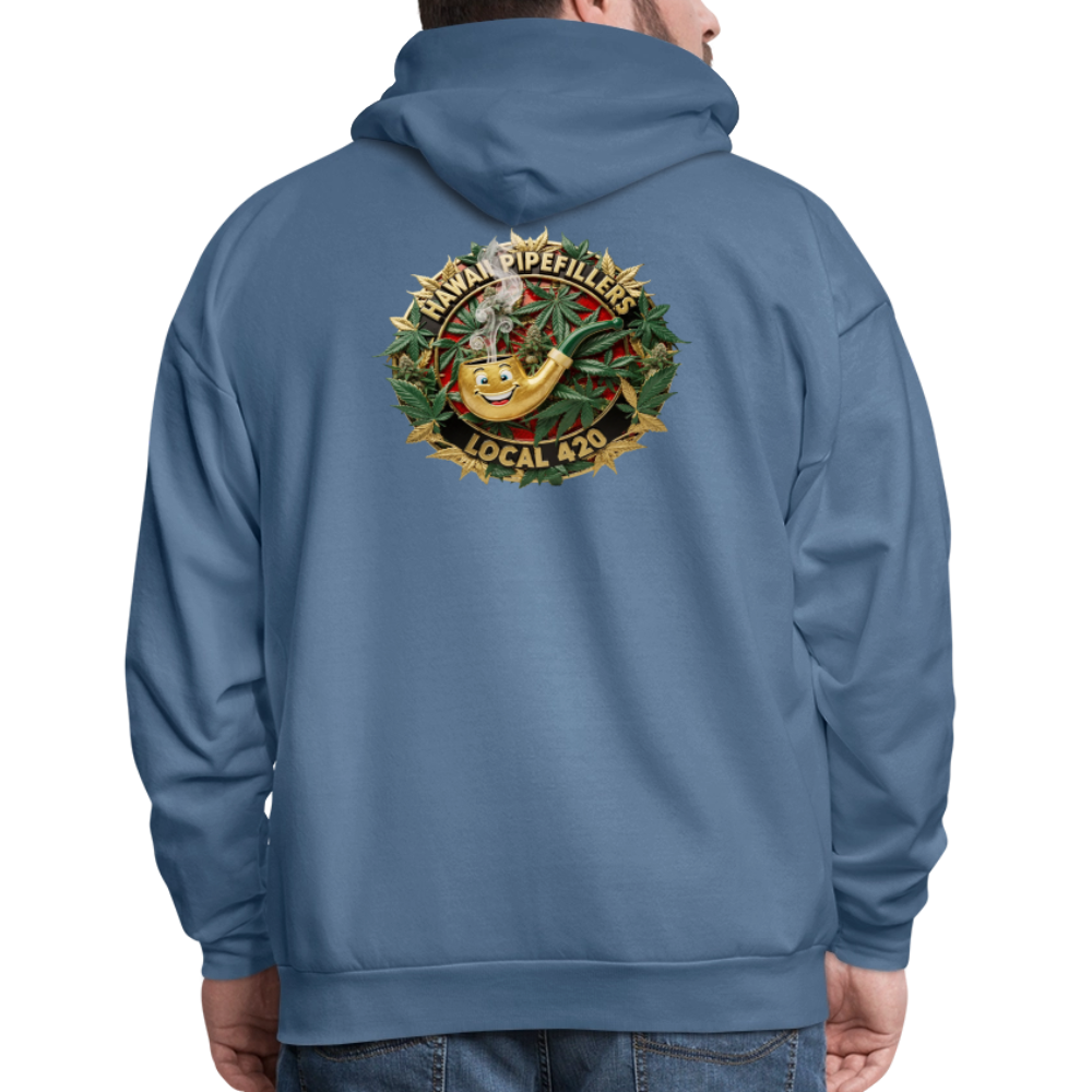 HAWAII PIPEFILLERS LOCAL 420 F/B DESIGN Men's Hoodie - denim blue