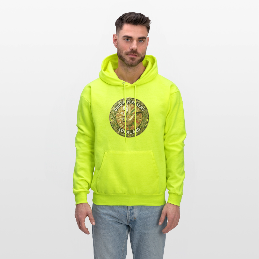 OHIO PIPEFILLERS LOCAL 420  F/B DESIGNS Men's Hoodie - safety green