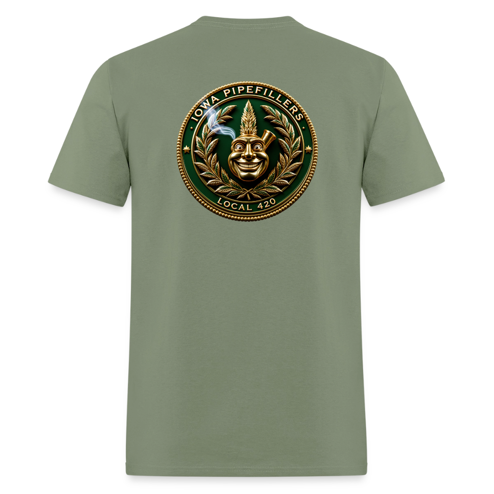 IOWA PIPEFILLERS LOCAL 420 F/B DESIGN Men's T-Shirt - military green