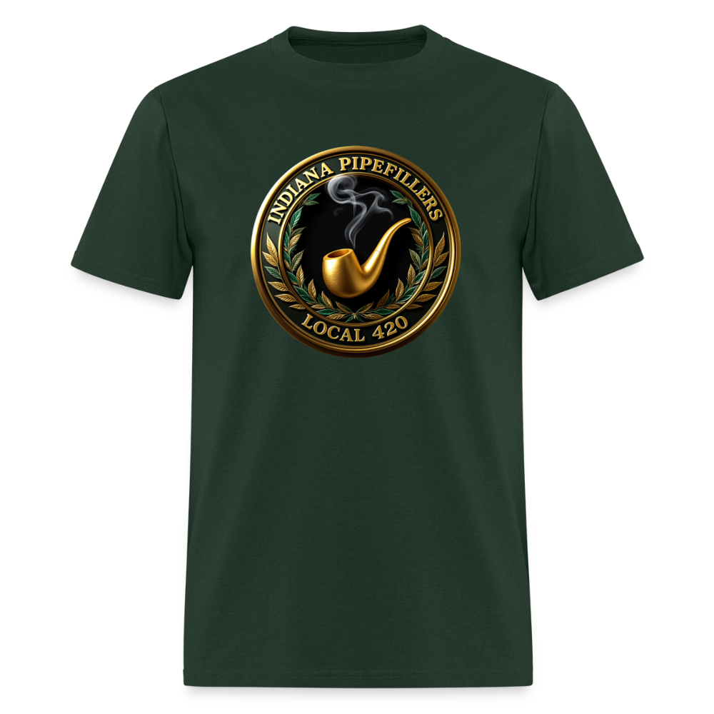 INDIANA PIPEFILLERS LOCAL 420 F/B DESIGN Men's T-Shirt - forest green