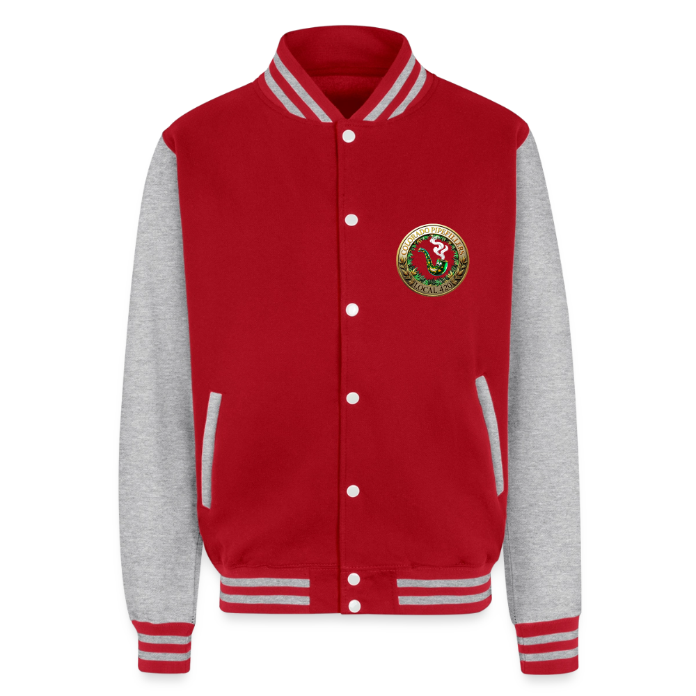 COLORADO PIPEFILLERS LOCAL 420 / 4 EMBLEM Unisex College Sweat Jacket - red/heather grey